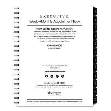 AT-A-GLANCE® Executive Weekly-monthly Planner Refill With 15-minute Appointments, 11 X 8.25, White Sheets, 12-month (jan To Dec): 2022 freeshipping - TVN Wholesale